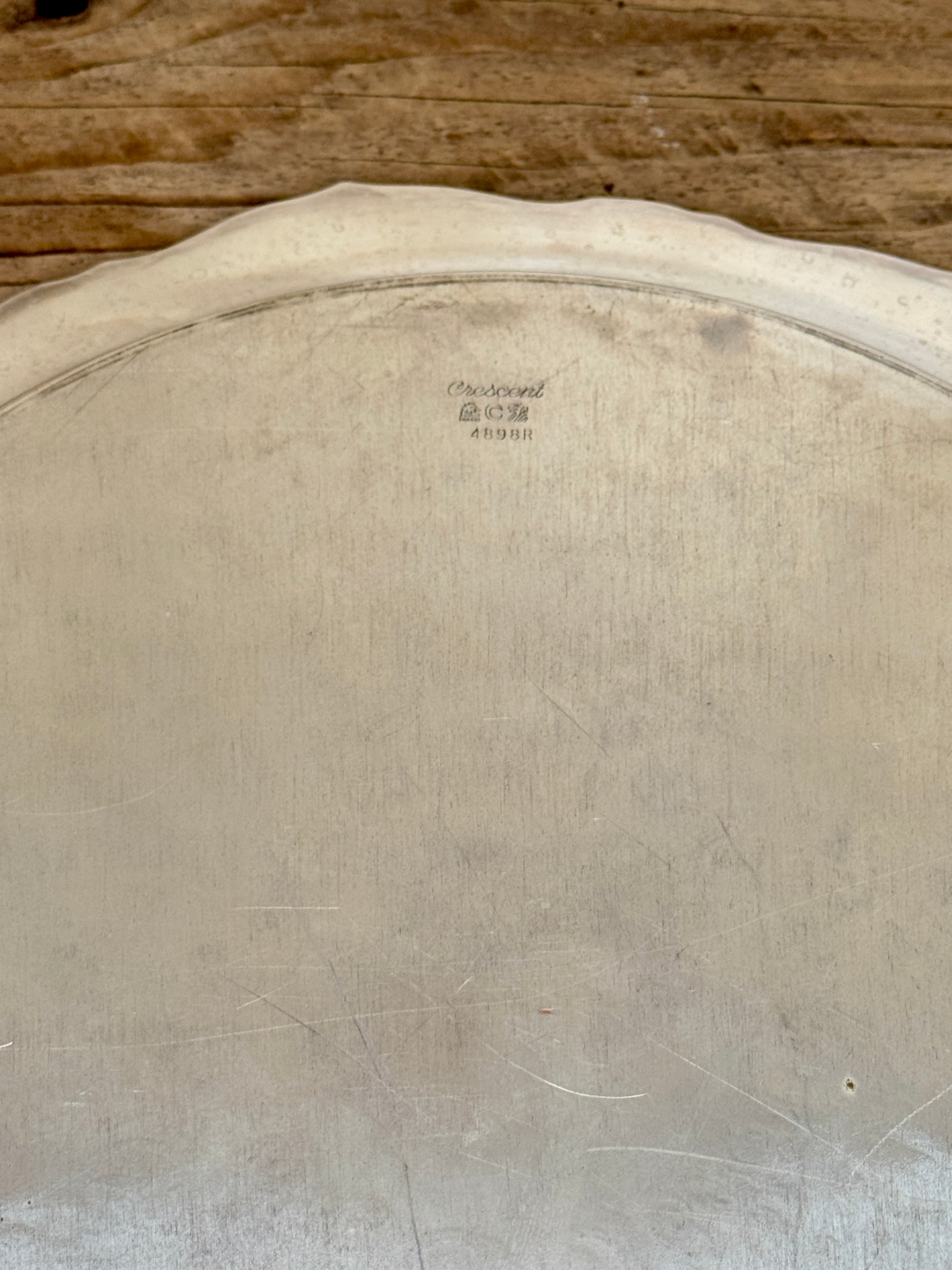 Crescent Large Round Silver Plated Tray