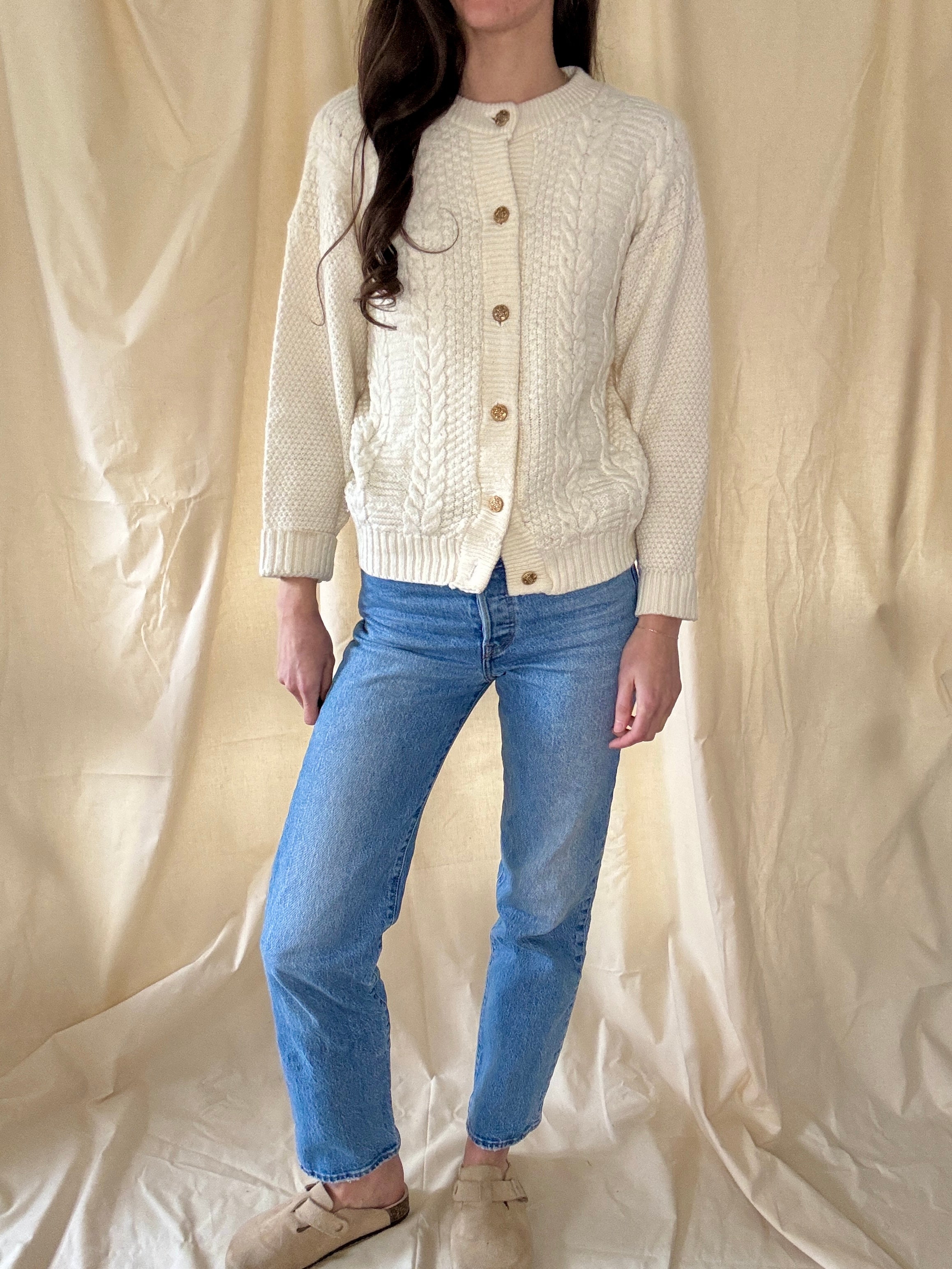 High Velocity Cable Knit Cardigan Sweater