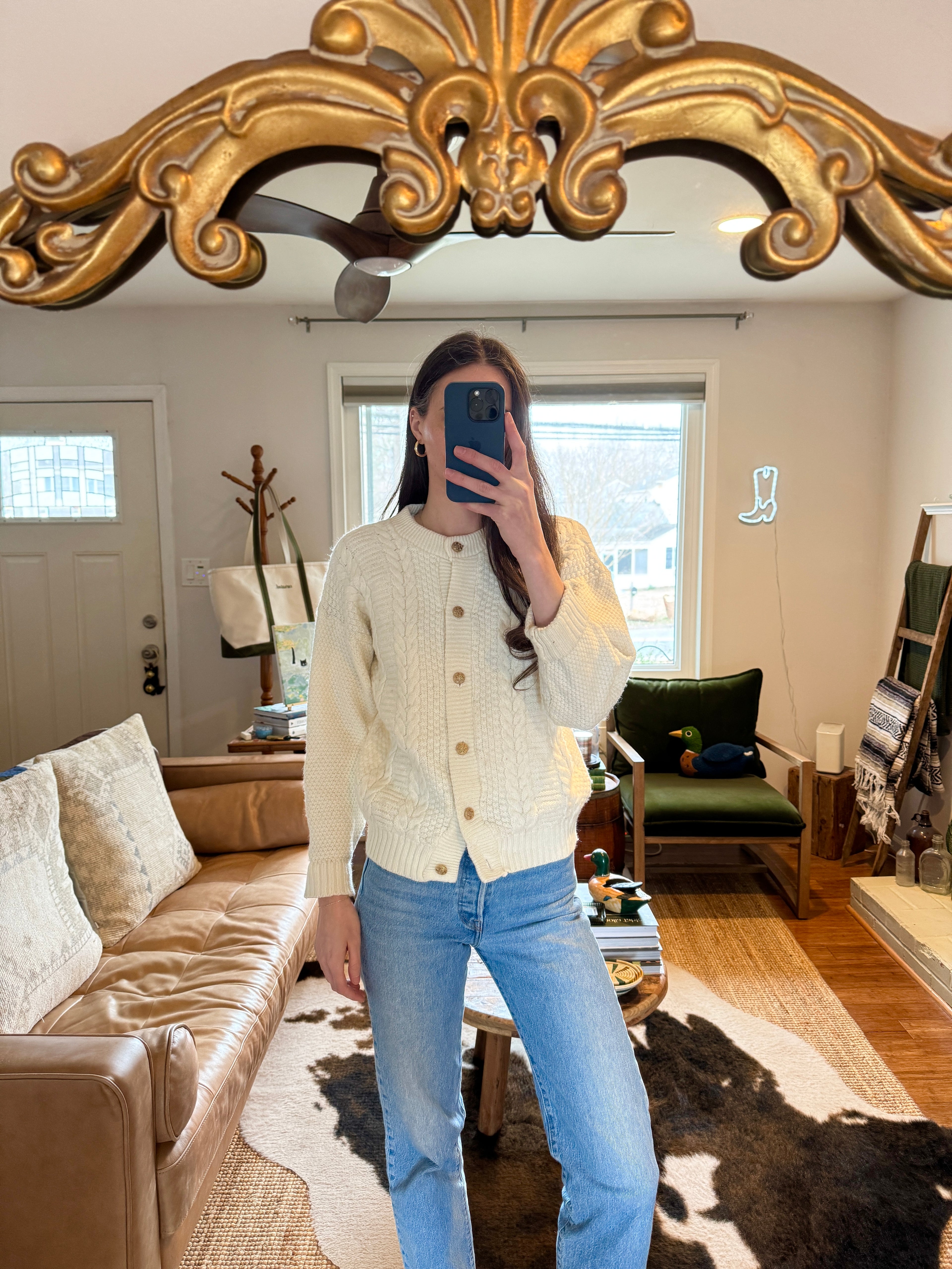 High Velocity Cable Knit Cardigan Sweater