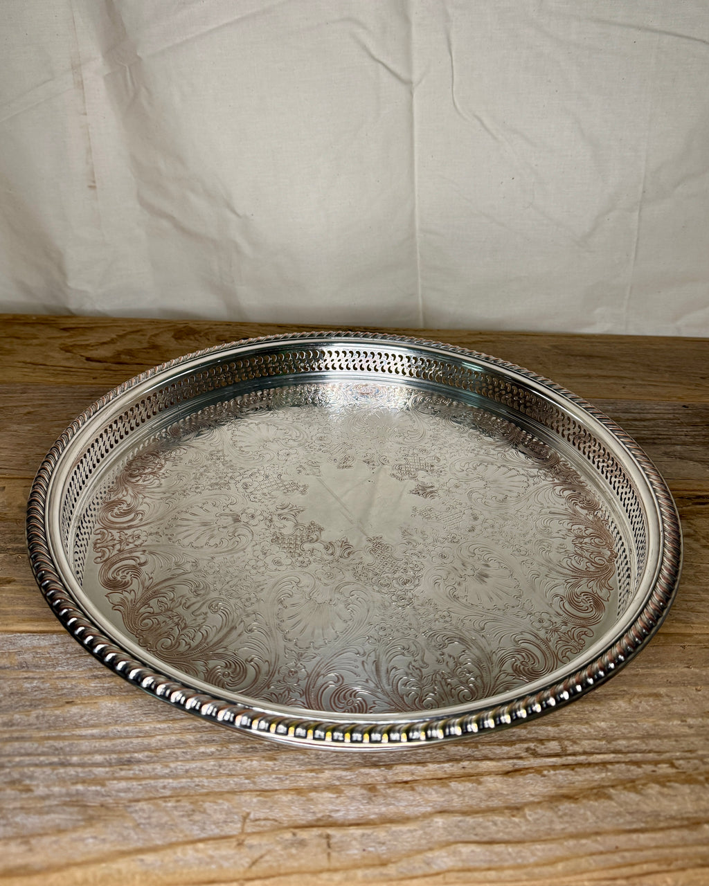 International Silver Co. Large Round Silver Tray