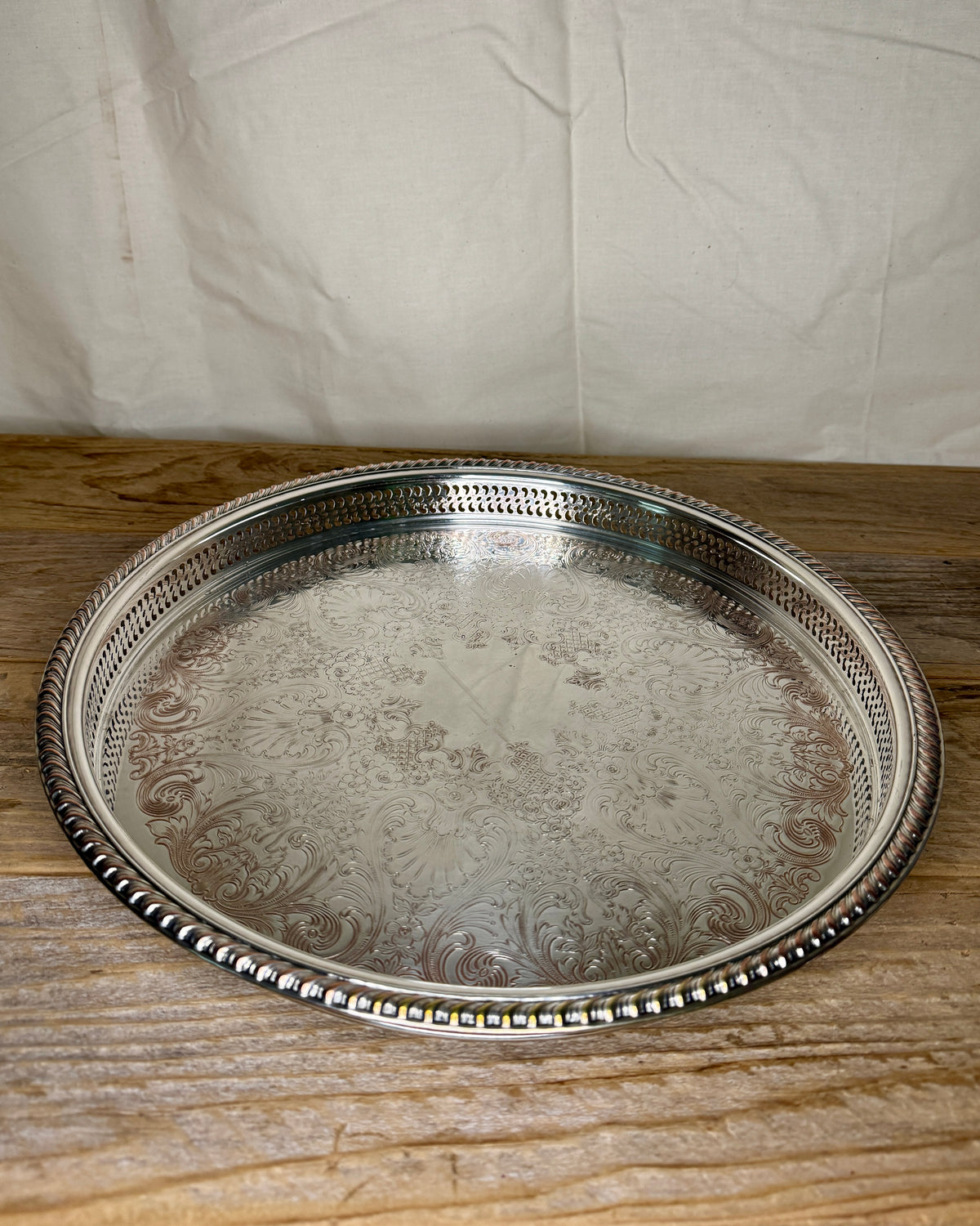 International Silver Co. Large Round Silver Tray