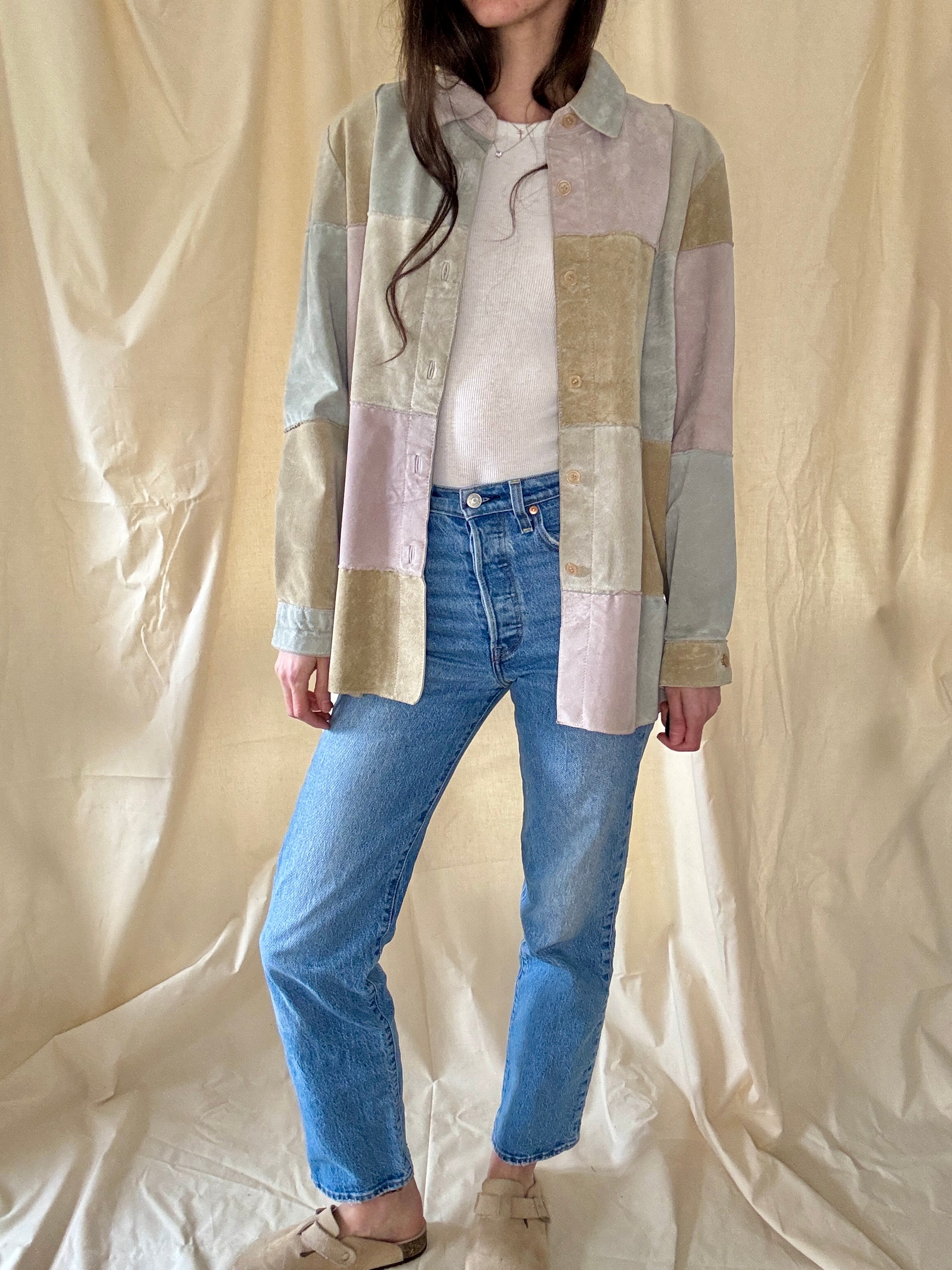 Jessica Holbrook Patchwork Suede Jacket