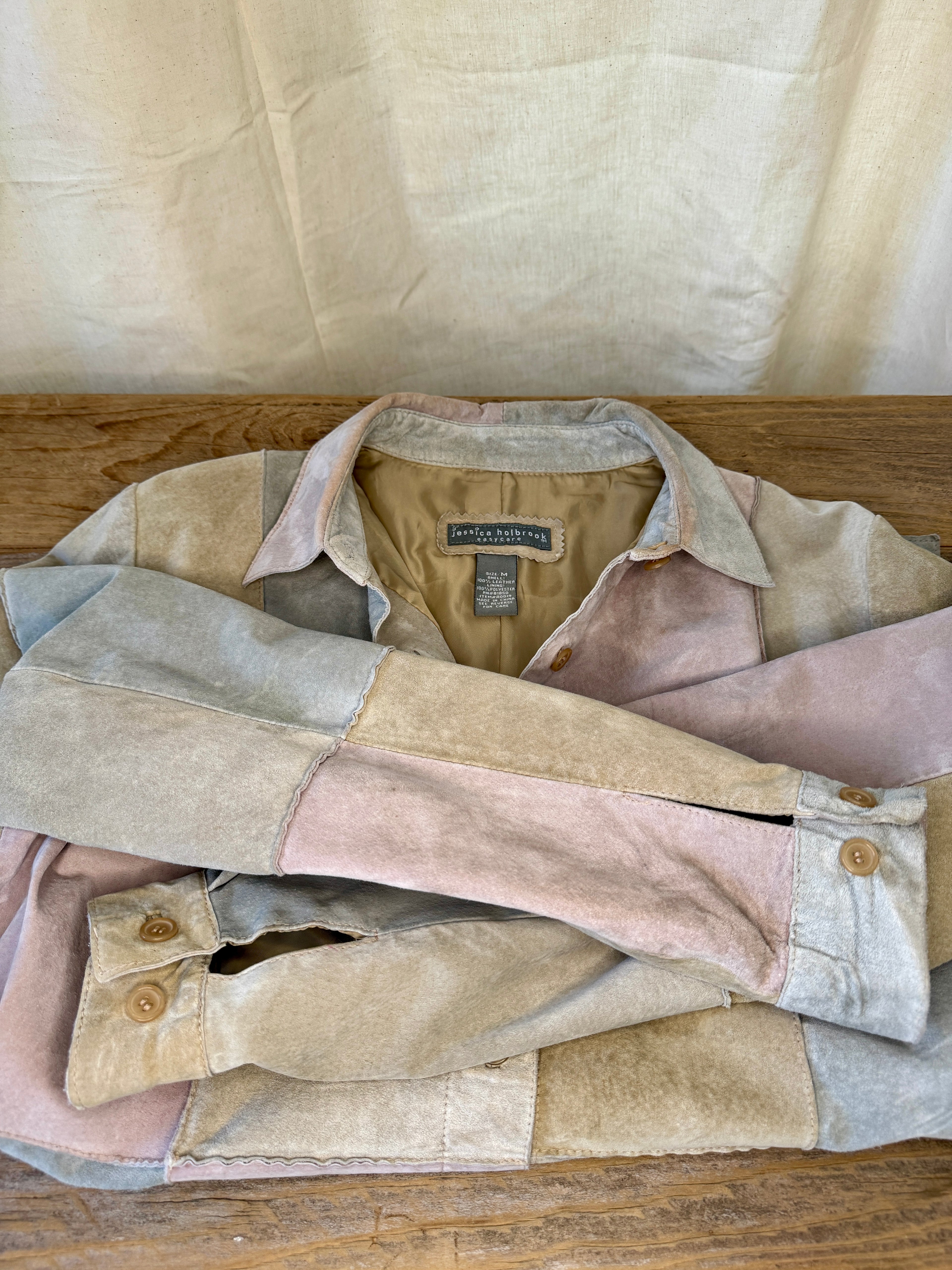 Jessica Holbrook Patchwork Suede Jacket