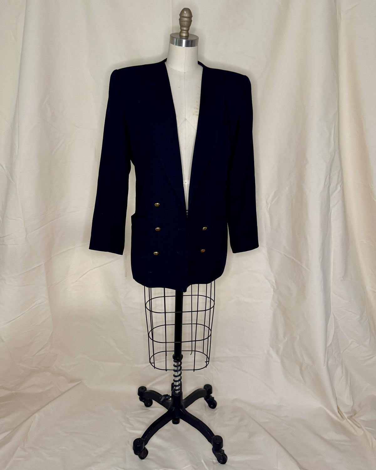 Kasper for A.S.L Black Double-Breasted Blazer