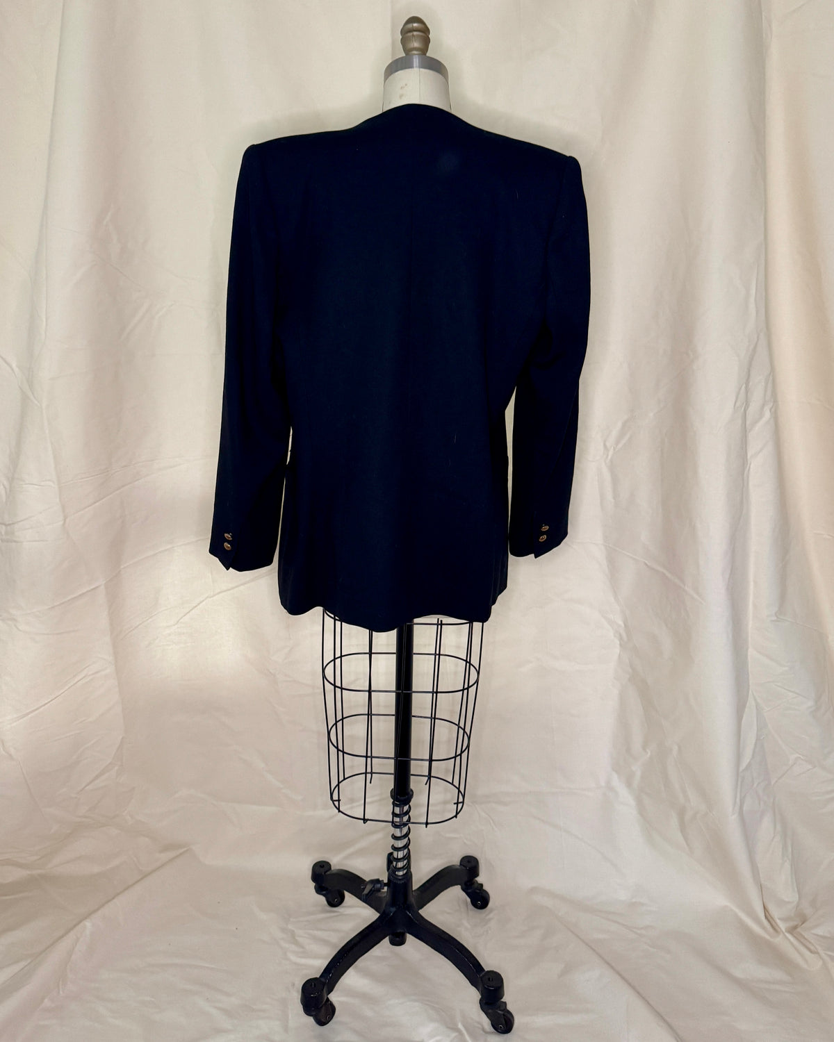 Kasper for A.S.L Black Double-Breasted Blazer