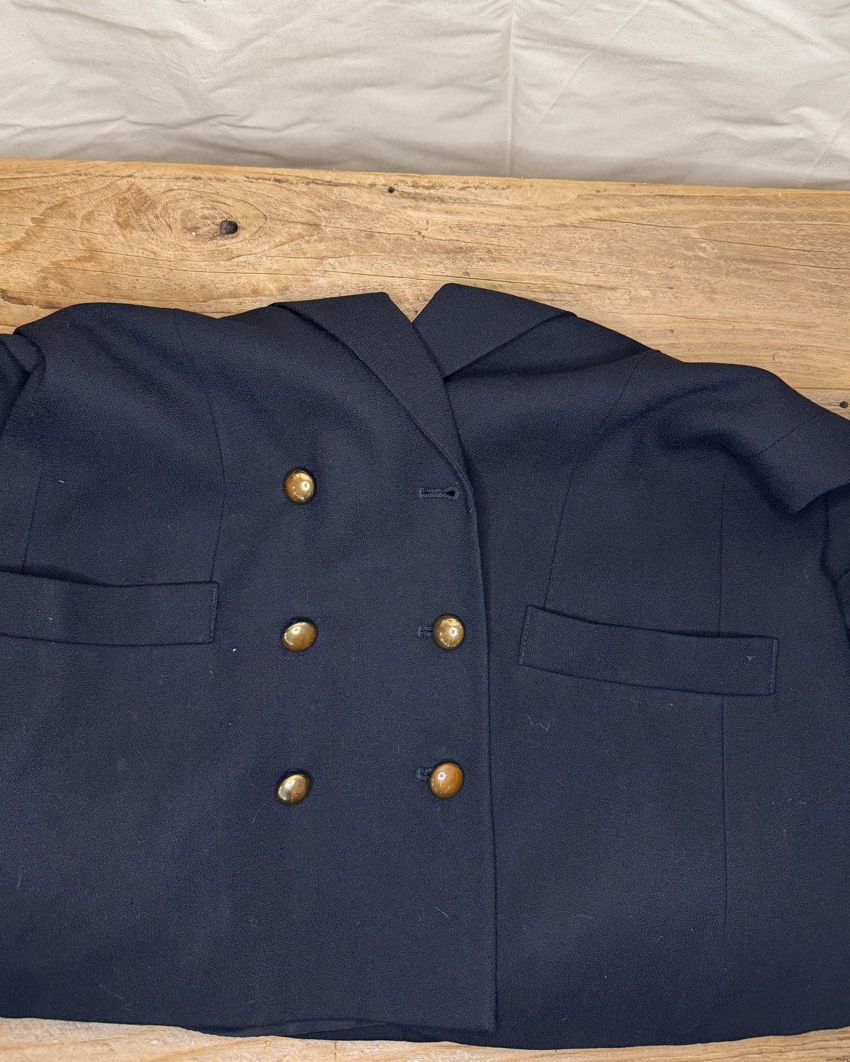 Kasper for A.S.L Black Double-Breasted Blazer