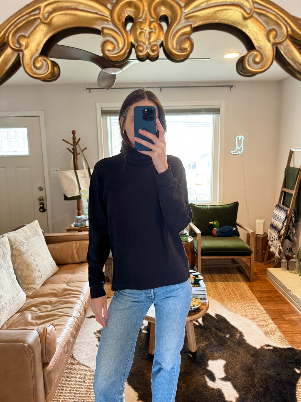Lord & Taylor Black Turtleneck