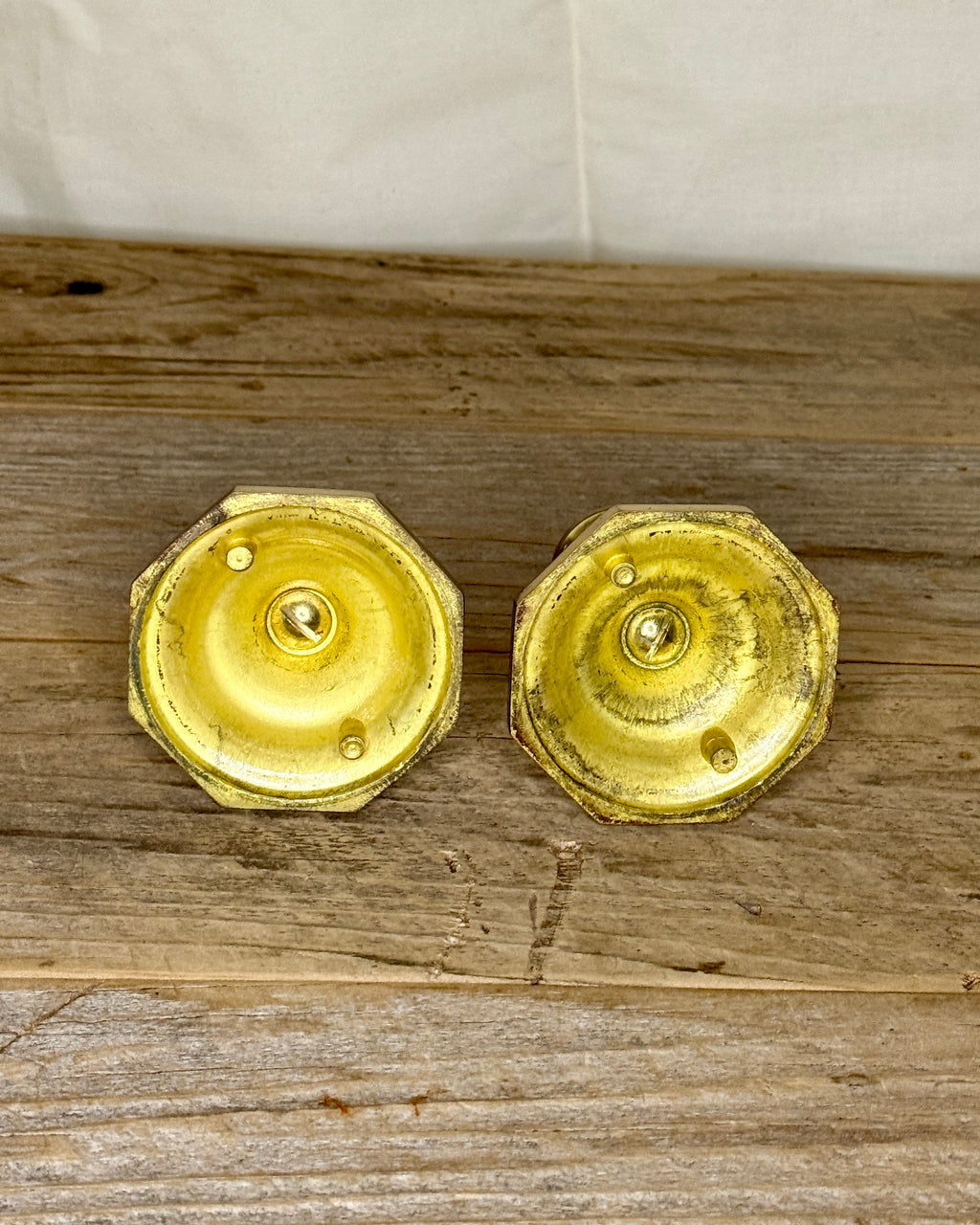 Short Brass Candlesticks