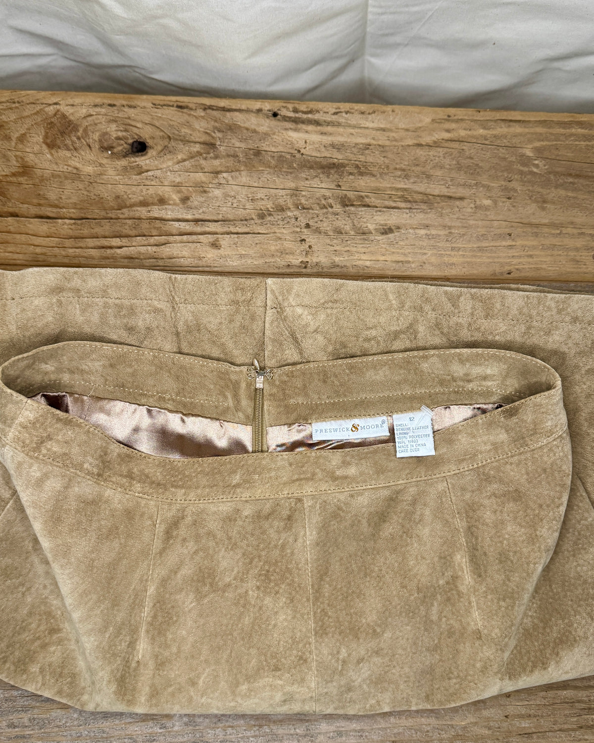 Presswick & Moore Tan Suede Maxi Skirt