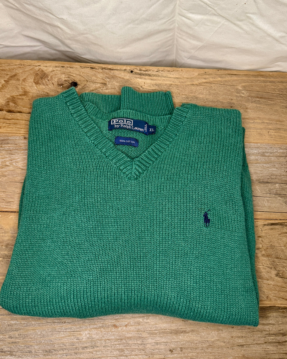 Men's Green Polo Ralph Lauren V Neck Sweater