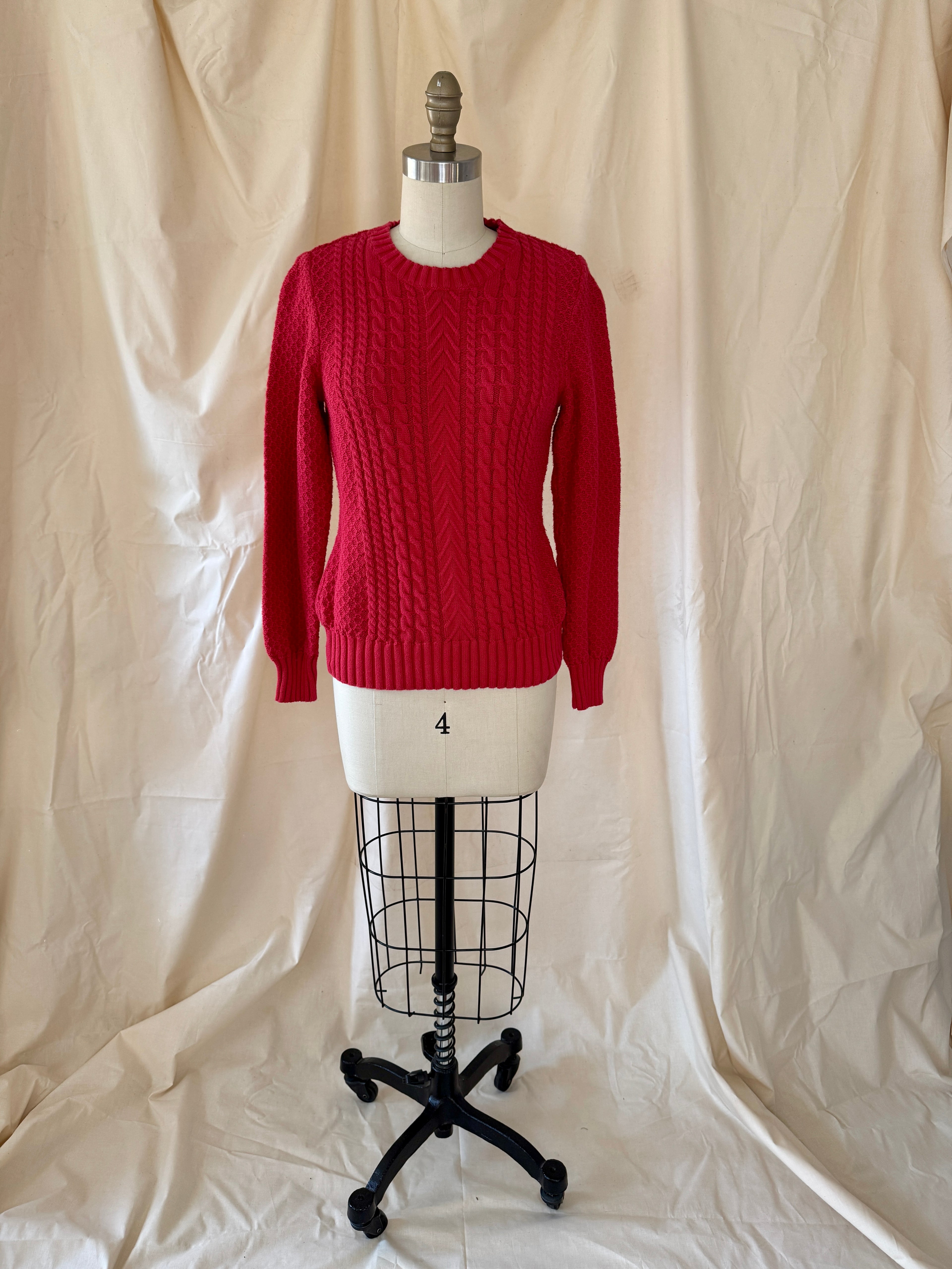 Studio Works Red Cable Knit Sweater
